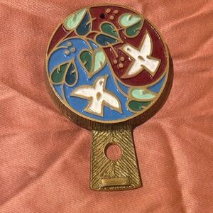 1971 Ecology Designs Israel Doves & Leaves Brass Wall Decoration